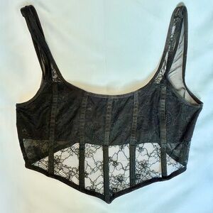 Black Lace Sexy Corset tank top with Supportive Seaming from Garage